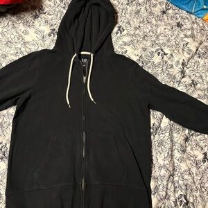 GAP Charcoal Hoodie with Cream Drawstrings